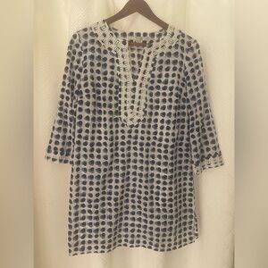 Boden Polka Dot Tunic in Blue and White